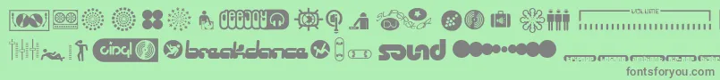 Suped-Schriftart – Graue Schriften auf grünem Hintergrund