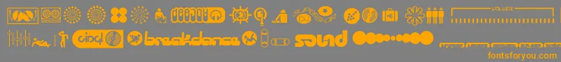 Suped-Schriftart – Orangefarbene Schriften auf grauem Hintergrund