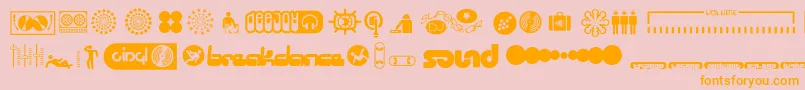 Weitere Informationen zur Suped-Schriftart Suped-Schriftart – Orangefarbene Schriften auf rosa Hintergrund