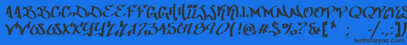 PatinioGraffiti-Schriftart – Schwarze Schriften auf blauem Hintergrund