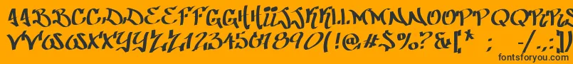 PatinioGraffiti Font – Black Fonts on Orange Background