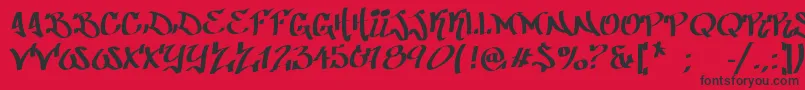 PatinioGraffiti Font – Black Fonts on Red Background