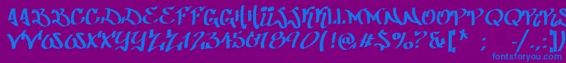 PatinioGraffiti Font – Blue Fonts on Purple Background