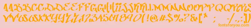 PatinioGraffiti Font – Orange Fonts on Pink Background