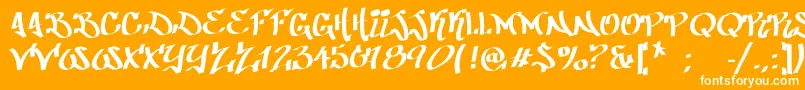 PatinioGraffiti-Schriftart – Weiße Schriften auf orangefarbenem Hintergrund