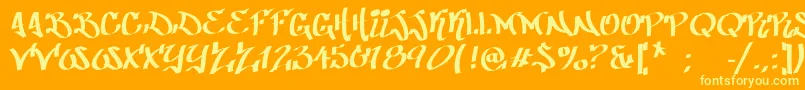 PatinioGraffiti Font – Yellow Fonts on Orange Background