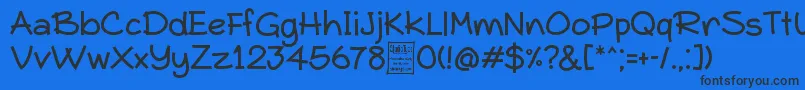 TypoComicaDemo-Schriftart – Schwarze Schriften auf blauem Hintergrund