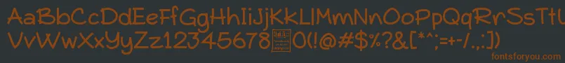 TypoComicaDemo-Schriftart – Braune Schriften auf schwarzem Hintergrund