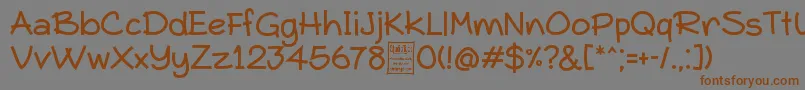TypoComicaDemo-fontti – ruskeat fontit harmaalla taustalla