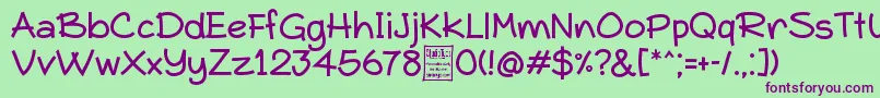 TypoComicaDemo Font – Purple Fonts on Green Background