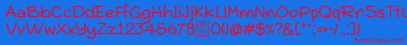 TypoComicaDemo Font – Red Fonts on Blue Background