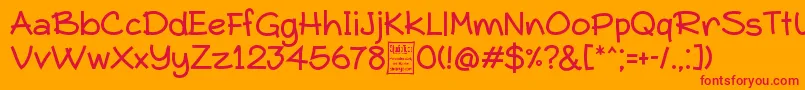 TypoComicaDemo Font – Red Fonts on Orange Background