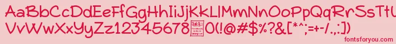 フォントTypoComicaDemo – ピンクの背景に赤い文字