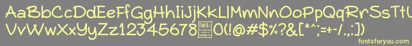 Czcionka TypoComicaDemo – żółte czcionki na szarym tle