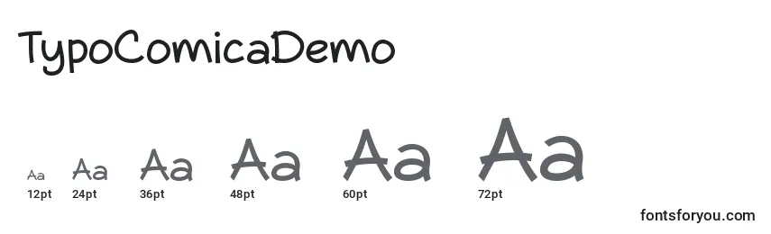 Размеры шрифта TypoComicaDemo