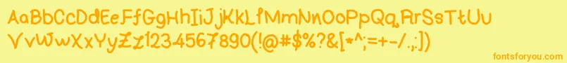 Подробнее о шрифте Handwriting4ByCa Шрифт Handwriting4ByCa – оранжевые шрифты на жёлтом фоне
