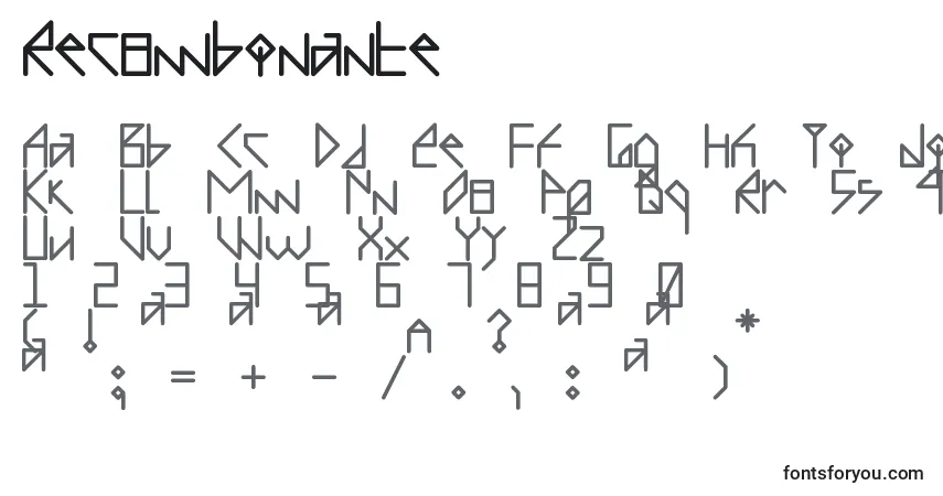Schriftart Recombinante – Alphabet, Zahlen, spezielle Symbole