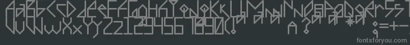 Recombinante-fontti – harmaat kirjasimet mustalla taustalla