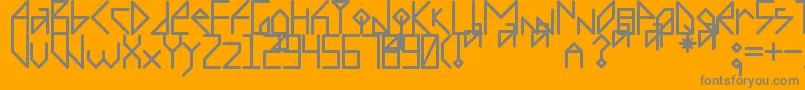 Recombinante-fontti – harmaat kirjasimet oranssilla taustalla