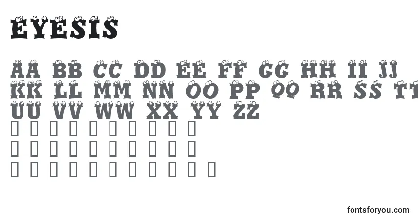 Schriftart Eyesis – Alphabet, Zahlen, spezielle Symbole