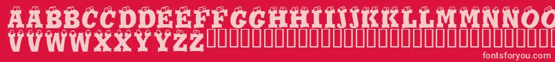 Eyesis Font – Pink Fonts on Red Background