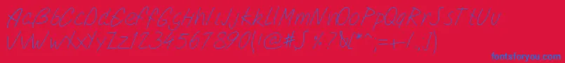 フォントPwsimplescript – 赤い背景に青い文字