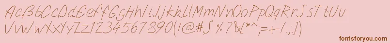 Pwsimplescript Font – Brown Fonts on Pink Background