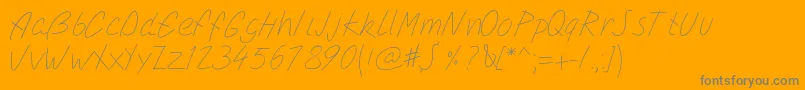 Pwsimplescript Font – Gray Fonts on Orange Background