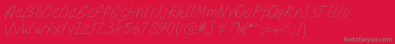 Pwsimplescript-Schriftart – Graue Schriften auf rotem Hintergrund