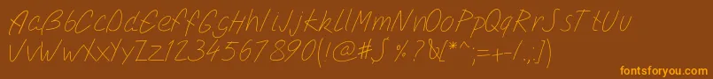 Pwsimplescript Font – Orange Fonts on Brown Background