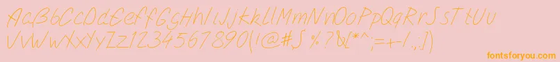 Pwsimplescript Font – Orange Fonts on Pink Background