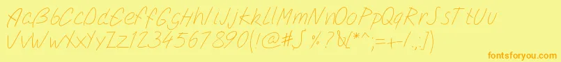 Pwsimplescript Font – Orange Fonts on Yellow Background
