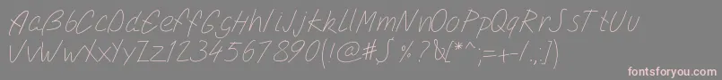 Fonte Pwsimplescript – fontes rosa em um fundo cinza