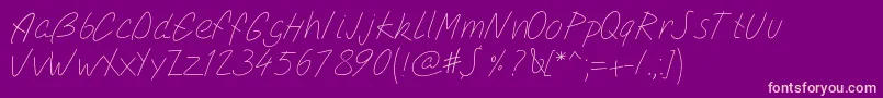 Pwsimplescript Font – Pink Fonts on Purple Background