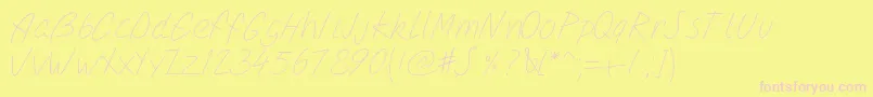 フォントPwsimplescript – ピンクのフォント、黄色の背景