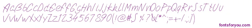 Pwsimplescript Font – Purple Fonts on White Background