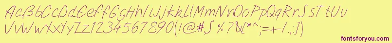 Pwsimplescript Font – Purple Fonts on Yellow Background