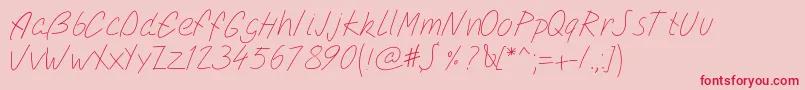 Pwsimplescript Font – Red Fonts on Pink Background