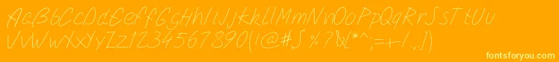 Pwsimplescript Font – Yellow Fonts on Orange Background