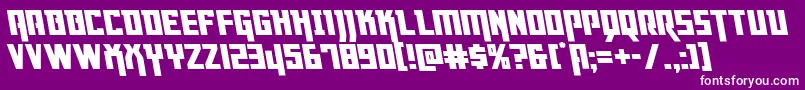 Dangerflightleft-Schriftart – Weiße Schriften auf violettem Hintergrund
