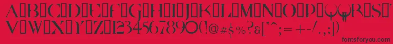 Fonte Quake2 – fontes pretas em um fundo vermelho