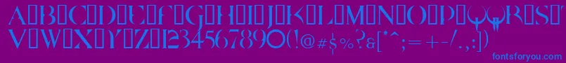 フォントQuake2 – 紫色の背景に青い文字