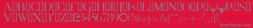 Fonte Quake2 – fontes cinzas em um fundo vermelho