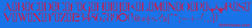 Police Quake2 – polices rouges sur fond bleu