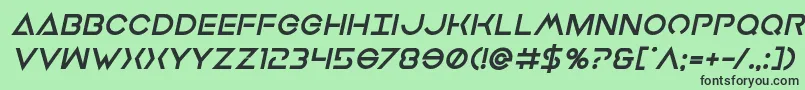 フォントEarthorbiterxtraboldital – 緑の背景に黒い文字