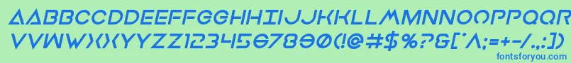 Earthorbiterxtraboldital Font – Blue Fonts on Green Background