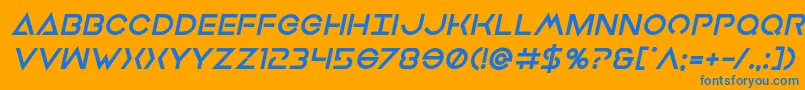 Earthorbiterxtraboldital Font – Blue Fonts on Orange Background