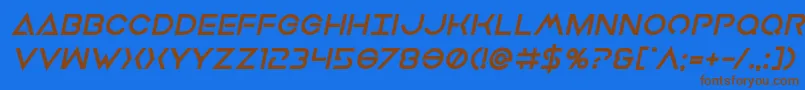 Earthorbiterxtraboldital Font – Brown Fonts on Blue Background