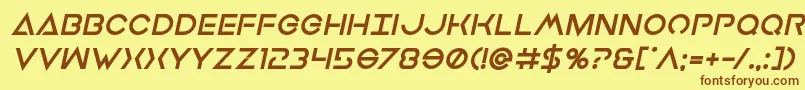 Earthorbiterxtraboldital Font – Brown Fonts on Yellow Background
