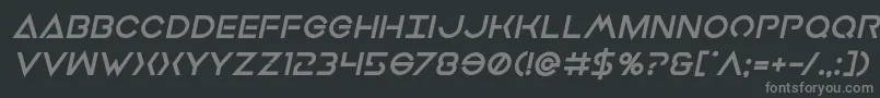 フォントEarthorbiterxtraboldital – 黒い背景に灰色の文字